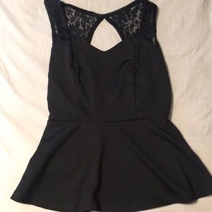 Black Peplum Shirt!